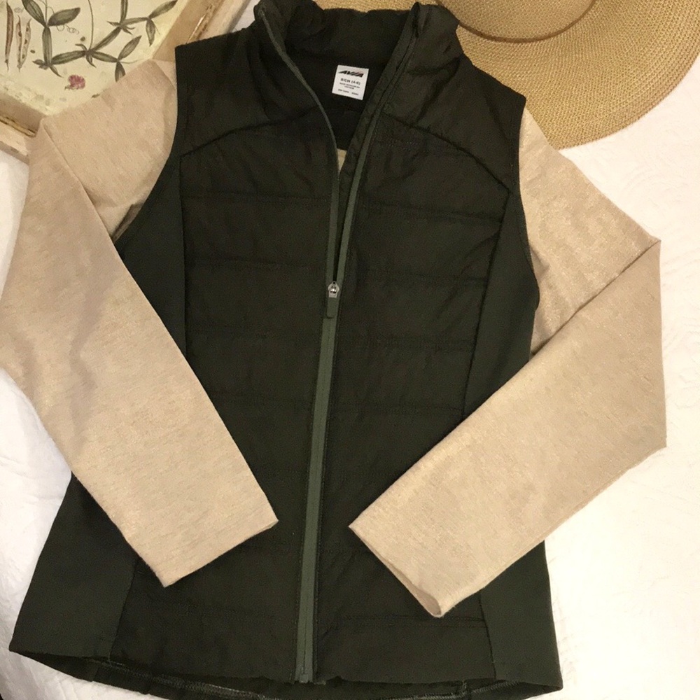 Avia Quilted Vest Olive Green Small